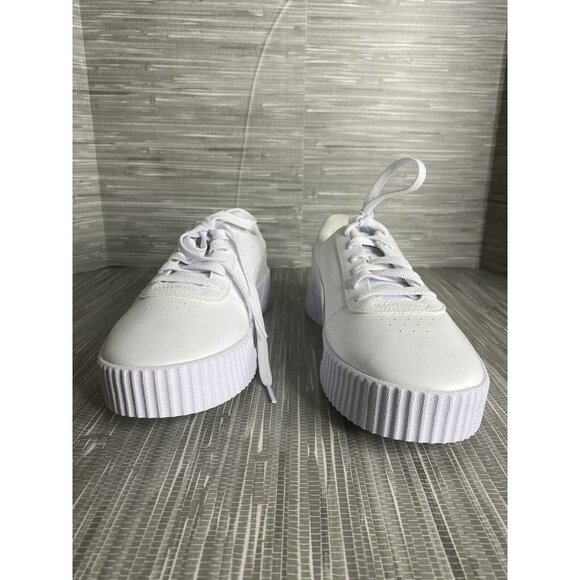 PUMA Womens Carina Court Sneaker Lace Up White‎ Size 9 - Picture 2 of 9